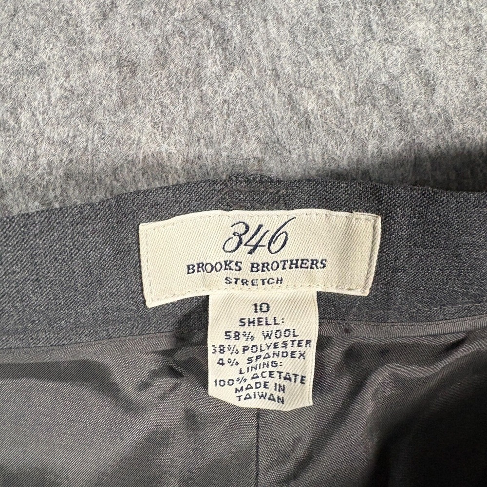 Brooks Brothers 346 Men's Dress Pants Size 10 Grey Pleated Cuffed Stretch Slacks - Picture 2 of 6